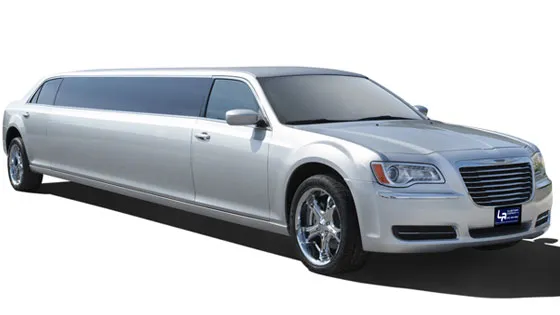 Silver Chrysler 300 super stretch limousine from the Avi Limo fleet